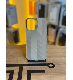 iPhone 14 Pro Max Uyumlu Kaymaz Tırtıklı Dokulu Mat Kılıf (Bej)