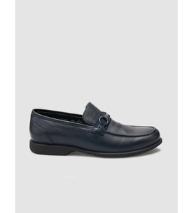 Tokalı Hakiki Deri Lacivert Erkek Loafer