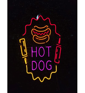 hot dog neon tabela sosisli(80x50cm)