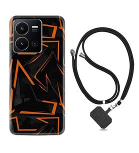 Vivo Y35 Kılıf Silikon Boyun Askılı İpli Desenli Silikon Zigzaglar 1651