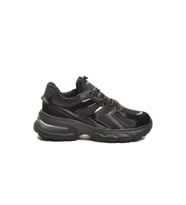 Ayakmod Bej Bağcıklı Kalın Taban Hafif Kadın Sneaker 2318 G (Siyah)