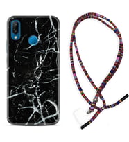 Huawei P20 Lite Mate 10 20 Lite Pro P40 Lite KılıfBoyun Asklı Rasta Silikon Black Marble 3 1382