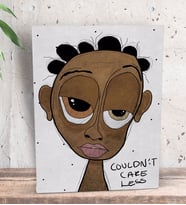 BK Gift The Lazy People Collection Careless Dude Tasarımlı Dekoratif Mini Kanvas Tablo 15x20cm-1