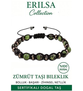 Sertifikalı Terahertz & Zümrüt Taşı Bileklik – Bereket, Aşk ve Koruma