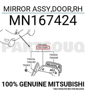 Dış Dikiz Aynası L200 06-14 Elektrikli Siyah Sağ (Oem No: Mn167424)