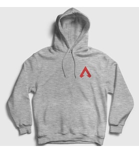Presmono Unisex Gri Side Logo Apex Legends Kapüşonlu Sweatshirt 232393tt (Gri)