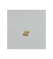 Üçgen Taşlı  Cerrahi Çelik Küpe Tragus Helix Kıkırdak Piercing