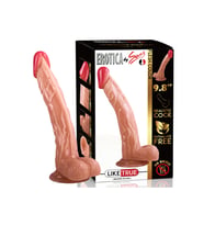 UNIQUE Realistik Dokuda Kavisli Dildo Vantuzlu Gerçekçi Yapay Penis 24 CM
