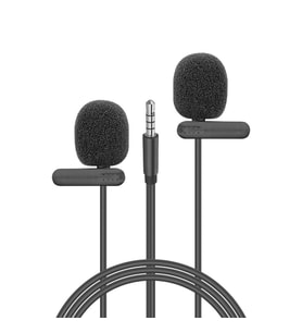 Snopy SN-M60 Siyah 2 Mikrofonlu Akıllı Telefon ve Youtuber Yaka Mikrofonu