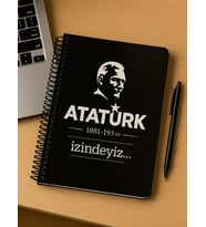 Atatürk Temalı Spiral Çizgili Defter – 80 Yaprak / 160 Sayfa – 18x24 cm