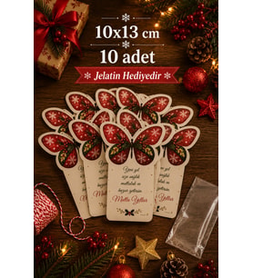 Gifty Holly Paketleme Kartı- Hediye Kartı - Aksesaur Kartı - Yılbaşı Hediyesi - Yeni Yıl Hediye