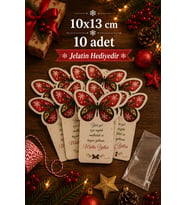 Gifty Holly Paketleme Kartı- Hediye Kartı - Aksesaur Kartı - Yılbaşı Hediyesi - Yeni Yıl Hediye