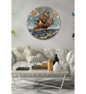 Bilge Retro Tasarımlı Duvar Saati 35 X 35 Cm (Baskılı)