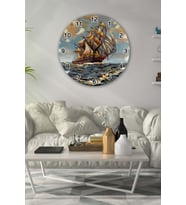Bilge Retro Tasarımlı Duvar Saati 35 X 35 Cm (Baskılı)