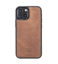 Bouletta Apple iPhone 13 Mini Uyumlu Deri Arka Kapak G2 Kahve (Kahverengi)