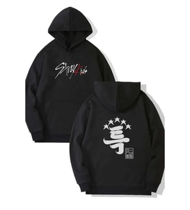 Stray Kids Yazılı Ön-Arka Baskılı Kapşonlu Sweatshirt