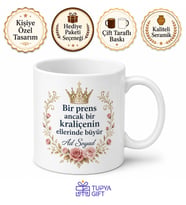 Prensini Büyüten Kraliçe Anneler Günü Hediye Kupa Bardak Erkek Çocuk Annesi