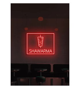 SHAWARMA Yazılı ve Şekilli Neon Tabela