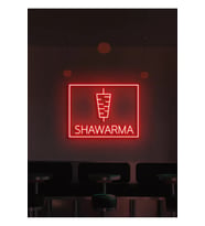 SHAWARMA Yazılı ve Şekilli Neon Tabela