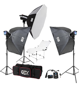 Gdx BM400 3'lü Paraflaş Set + Çekim Masası 60x130cm