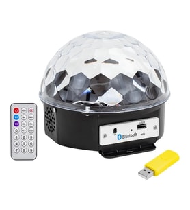 USB-BLUETOOTH DESTEKLİ KUMANDALI HOPARLÖRLÜ YARIM DÜNYA KÜRE DİSKO TOPU (5680)