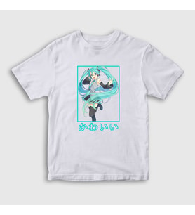 Presmono Unisex Çocuk Beyaz Miku Hatsune T-Shirt 439499tt (Beyaz)