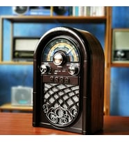 Nostaljik Tasarımlı Bluetooth Radyo – FM AM SW Destekli, USB TF Girişli Şarjlı Retro Hoparlör, Retro Görünümlü Kablosuz Radyo – Bluetooth, USB, TF Kart, Şarjlı Pilli Multimedya Müzik Çalar (Koyu Kahverengi)