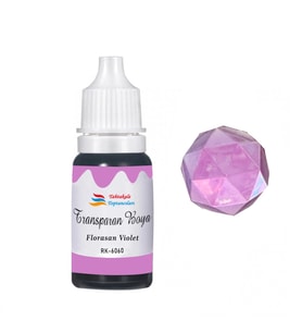 Tahtakale Toptancı Epoksi Reçine Transparan Boya Pigment Şeffaf Epoksi Boyası 20 ML  Floresan Violet - 6060
