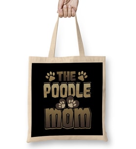 Poodle Mom Dog Lover Poodle Lover Bez Çanta Uzun Saplı