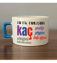 Bu Dik Duruşun Baskılı Kadınlar Günü Mavi Kulplu C Fincan