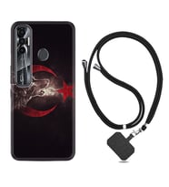 Tecno Spark 6 6 Go 8C 8 Pro 7 7 Pro Kılıf Boyun Askılı Silikon Kurt ve Ay Yıldız 1403
