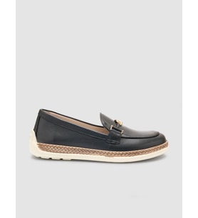 %100 Hakiki Deri Siyah Kadın Loafer