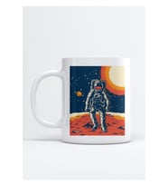 Astronot Ve Ay Baskılı Porselen Kupa Bardak