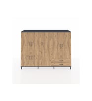 Hyperion Dolap 12 Raflı 2 Çekmeceli 7 Kapaklı 220x44x163 Antrasit-Çam