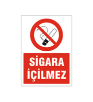 Sigara içilmez, isg uyarı levhası
