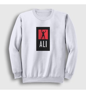 Presmono Unisex Beyaz Victory Muhammed Ali Sweatshirt 231019tt (Beyaz)