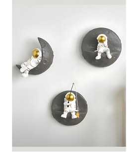 3 Adet Astronot Duvar Dekor Seti Sevimli Uzay Temalı Duvar Süsü Çocuk Odası Astronot Biblo