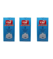 TM Temsan Beyaz Ventilli FFP2 NR Toz İş Güvenlik Sanayi Boya Konik Maske - 20 Adetlik 3 Paket
