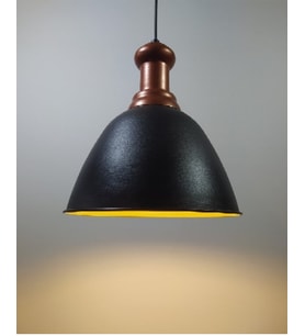 RİOLİGHT RETRO TEKLİ METAL SARKIT AVİZE ÇAP: 28CM (Siyah)