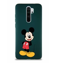 Xiaomi Redmi Note 8 Pro Soft Premier Kapak Mickey Mouse-B Tasarımlı Silikon Kılıf - Yeşil (Şeffaf)