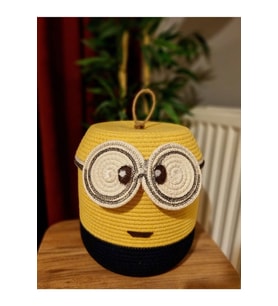 Minion El Yapımı Kapaklı Oyuncak Sepeti, Düzenleyici, Çok Amaçlı Sepet