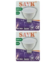 (2 Adet) Şavk 12Volt AC/DC 4,5W (22W) Beyaz Işık (6500K) GU5.3 Duylu (İğne Bacak) Led Çanak Ampul
