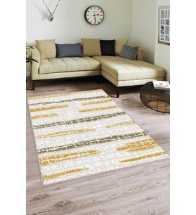 Yeşil Sarı Spor Kaymaz Taban Makinede Yıkanabilir Halı FL01 - 100 x 160 cm