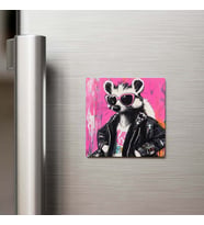 Skunk - Kokarca - Güneş Gözlüklü Style - Buzdolap Magneti - 9x9 Cm