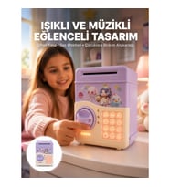 Mey İthalat® Mor Otomatik Para Girişli Elektronik Şifreli Kumbara