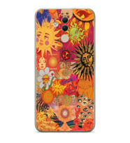 Huawei Mate 20 Lite Uyumlu Vintage Kolaj Desenli Şeffaf Telefon Kılıfı