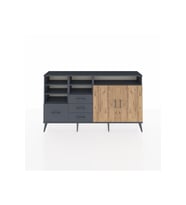 Arges Konsol 7 Raflı 4 Çekmeceli 2 Kapaklı 176x30x99 Antrasit-Çam/Antrasit