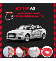 Audi A3 Oto Araç Kapı Koruma Fitili 5metre Parlak Kırmızı Renk