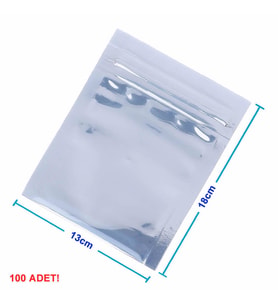 Kilitli Antistatik Poşet 13x18cm 100 Adet Şeffaf Su Toz Geçirmez Koruyucu Esd Metalize Torba