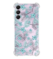 PrintiFy Samsung A05s Uyumlu Köşe Korumalı Floral Su Yeşili Tasarımlı Şeffaf Silikon Kılıf
